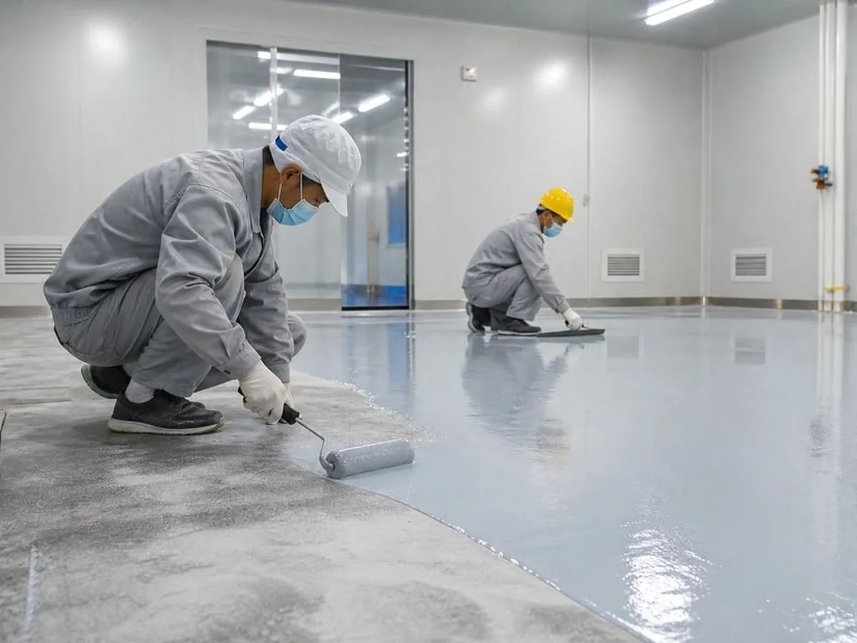 水产药业溶胶室清洗室地坪维修 工程实拍