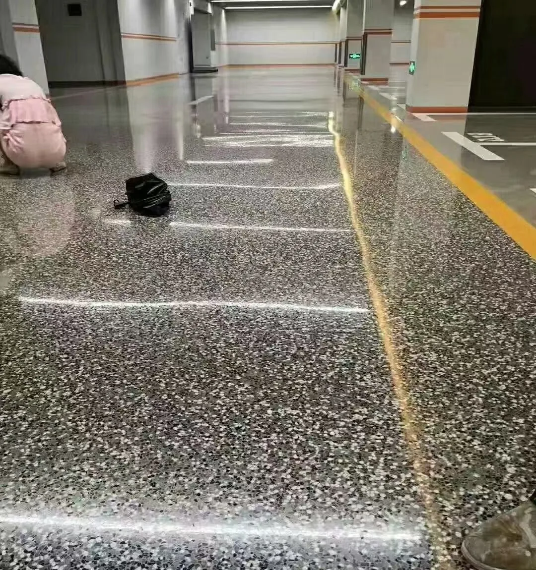 无机水磨石地面 大面平整度实拍